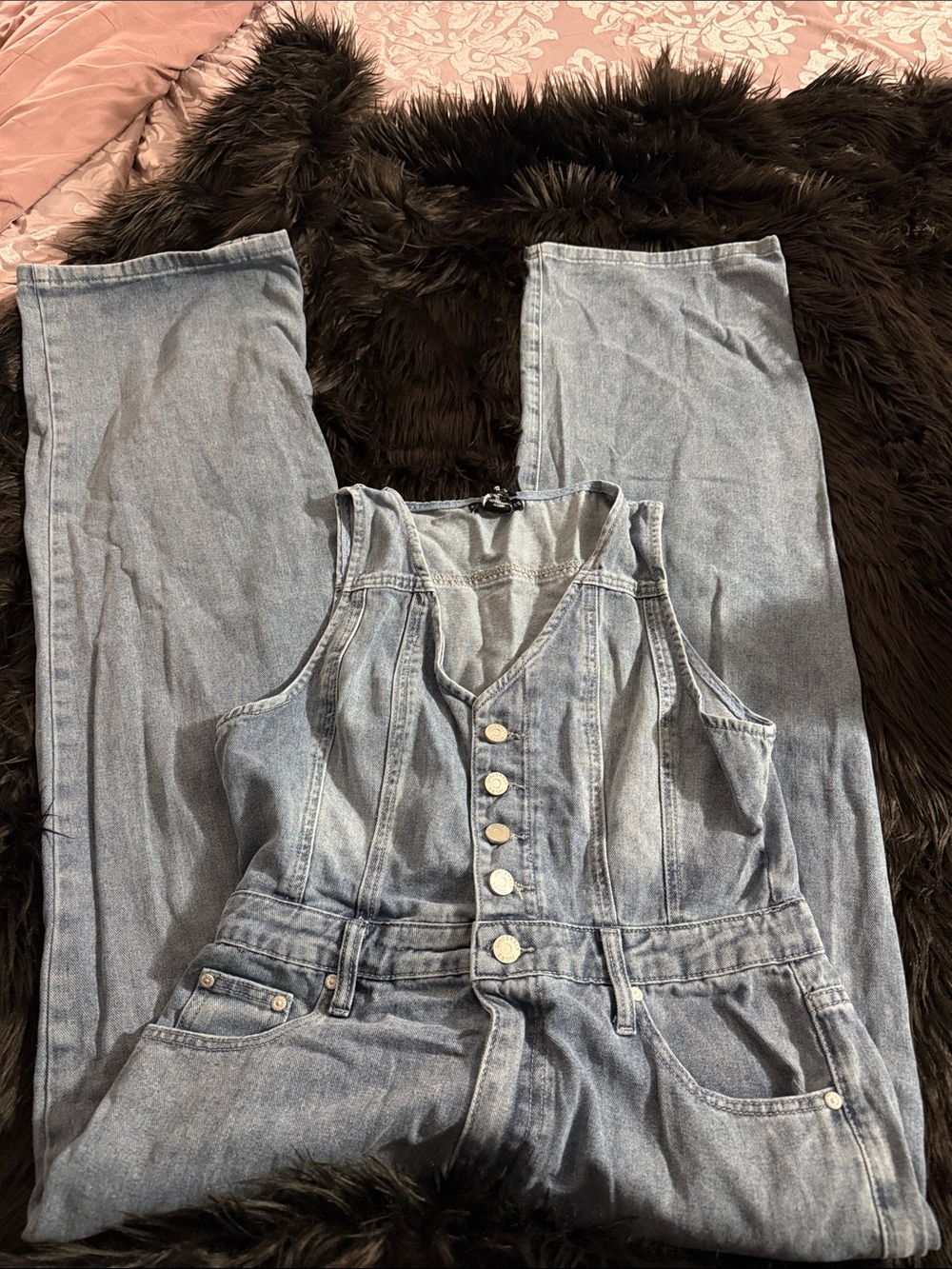 Sincerely Jules Light Blue Denim Overalls Jumpsuit